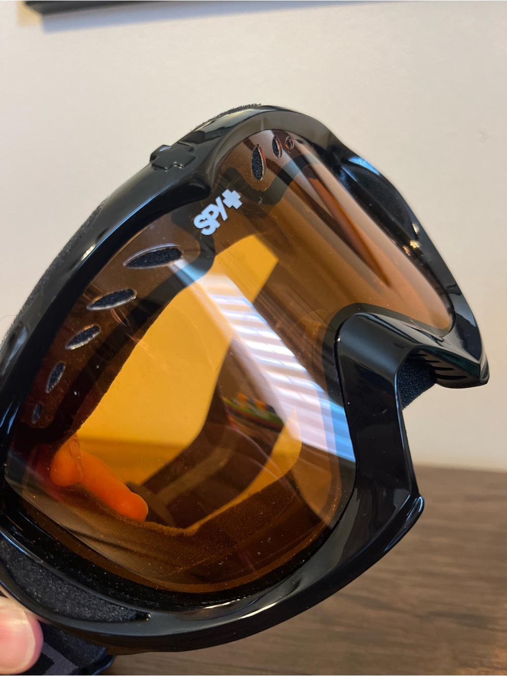 SPY Black Goggles with Amber Lens